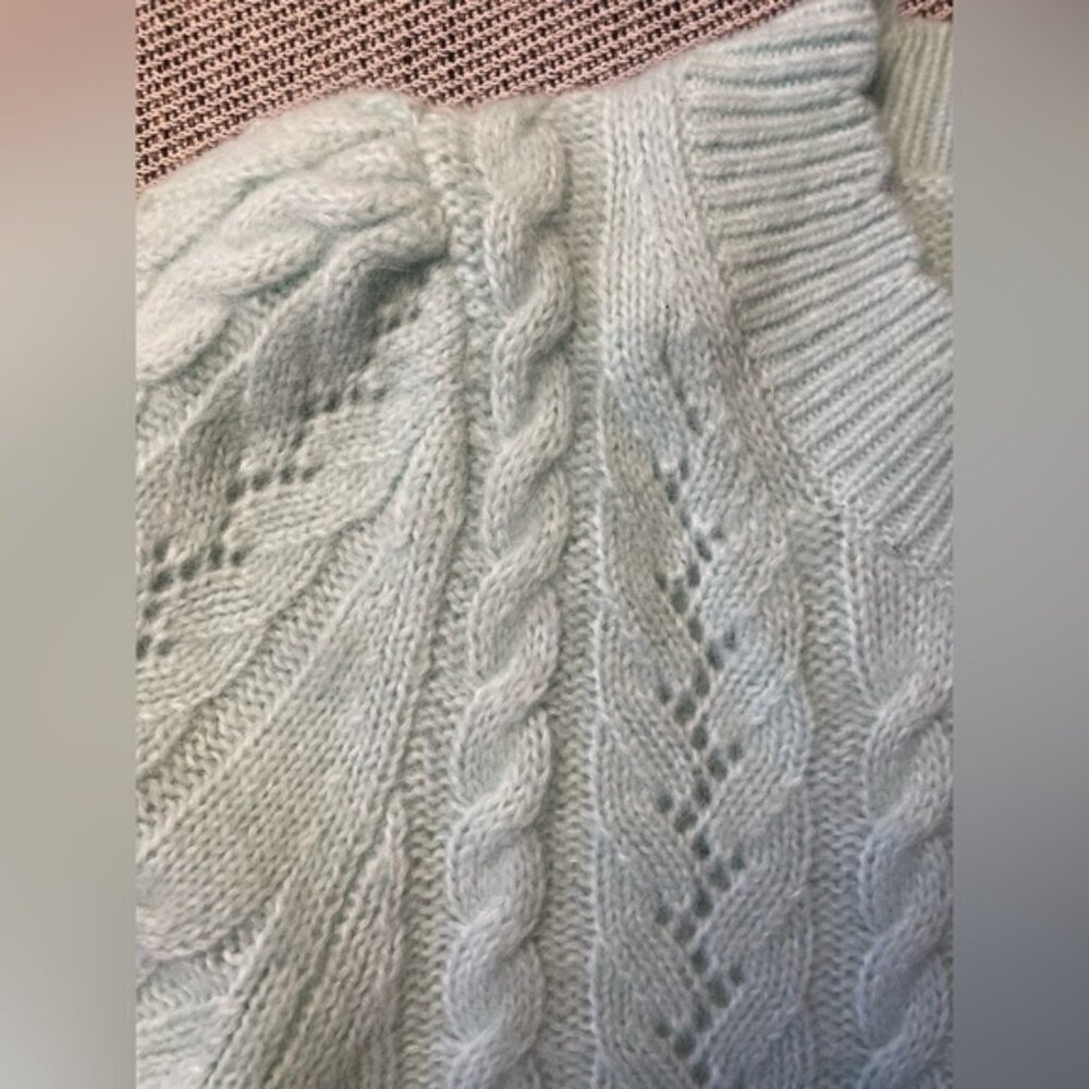 NEW Needle & Thread Midline Jumper Sweater Alpaca Wool Blend Mint Green | size S - Picture 9 of 10